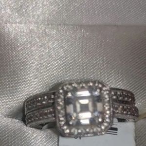 Silver & cz sz 7 wedding ring set